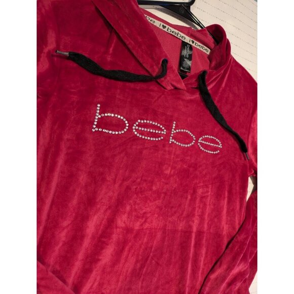 BEBE Ladies Rhinestone Hoodie Sleepwear - Small - Picture 3 of 9